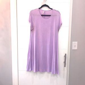 Casual short sleeve lavender dress